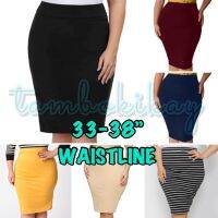 33-38” WAISTLINE PLUS SIZE PENCIL SKIRT (21.5-22.5” LENGTH)