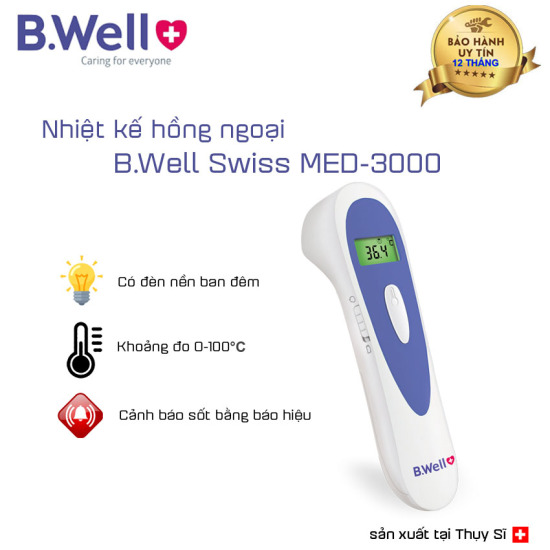 Nhiệt kế hồng ngoại chính hãng bwell swiss med 3000 sản xuất tại úc đo - ảnh sản phẩm 1