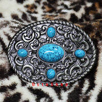 หัวเข็มขัด หัวคอย์ เทอคอยล์ Belt Buckle Resin Stone Turquoise เวสเทิร์น หัวเข็มขัดหัวเทอคอยล์ เลือกเฉพาะหัวเข็มขัดหรือพร้อมสายเข็มขัดกว้าง 4cm (K#151)