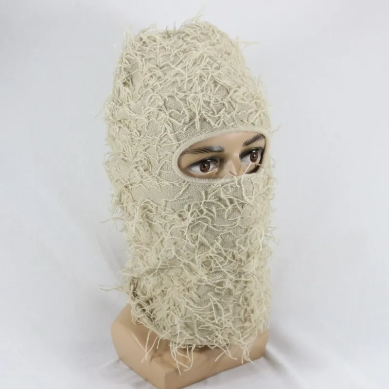 Distressed Knitted Full Face Ski Mask Shiesty Mask Camouflage