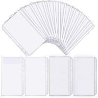 【hot】 25Pcs A6 Binder Pockets Transparent 6-Hole Zip Folder Plastic Money Budget Envelopes