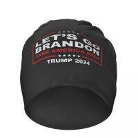 Lets Go Brandon Trump 2024 Beanies Pullover Caps Adult Bonnet Hats Anti Biden Chant Skullies Beanies Hedging Winter Cycling Cap