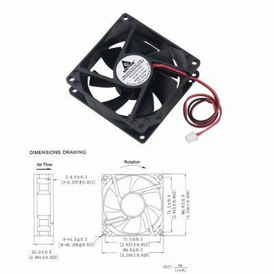 Gdstime 100 Pieces 2Pin 80mm x 25mm DC 24V 8cm Brushless Cooler Dual Ball PC Case CPU Cooling Fan 80x80x25mm 8025 80mm*80mm*25mm Cooling Fans