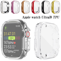 360 Full Soft Clear Case สำหรับ Apple Watch Ultra 49MM TPU Smartwatch ปกป้องหน้าจอสำหรับนาฬิกา Series 8Pro 49มม. ฝาครอบป้องกัน