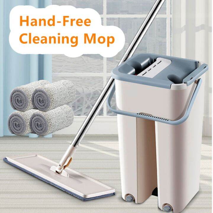 hand-free-wringing-floor-cleaning-mop-wet-or-dry-usage-magic-automatic-spin-self-cleaning-lazy-mop-flat-squeeze-mop-and-bucket