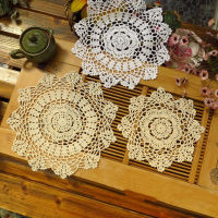 คลาสสิกผ้าฝ้าย placemat ถ้วย coaster handmade ดอกไม้คริสต์มาสตารางเสื่อผ้าโครเชต์จาน doily งานแต่งงาน pad-mu xuan trade