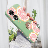 เคสโทรศัพท์สำหรับ OPPO A78 4G เคสโทรศัพท์ดีไซน์ลายการ์ตูนเด็กผู้หญิงลายส้มโอขอบสี่เหลี่ยมเคสกล้องคลุมทั้งหมดปลอกซิลิโคนน้ำ