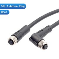 【YY】Waterproof M8 Sensor Connector 3 4 5 6 8Pin PURPVC 25m Cable Welding Wire IP67 StraightAngle Aviation Male Female Plug Socket