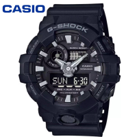 Original G Shock GA-700-7A Men Sport Watch 200M Waterproof and Shockproof World Time LED Auto Light Wrist Sports Watch with 2 Year Warranty GA700/GA-700