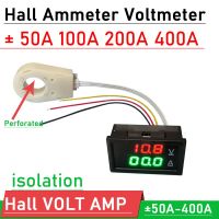 ZZOOI Hall Ammeter Voltmeter DC 0-300V ± 50A 100A 200A 400A Battery Monitor LED Digital Current Voltage meter 12V 24V 36V 48V 60V CAR