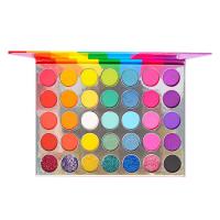 35 Color Eyeshadow Palette Colorful Matte Shimmer Pressed Eyeshadow Pigment Eye Shadow Pallete Glitter Makeup Palette Blendable Bright Makeup Palette Professional Beauty Makeup Kit vividly