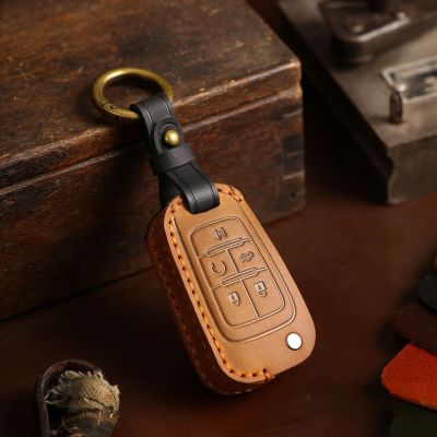 Leather Car Key Case Cover Fob Keychain Accessories for Chevy Chevrolet Cruze Malibu Cavalier for Buick Excelle GT Holder Shell