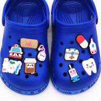 1pcs Cute Cartoon Tooth Ambulance Figure PVC DIY Combination Fit Shoes Buckle Accessories Decoration Wristband