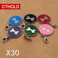 CTHOLD 30pcslot bone cat dog ID tag engraving dog plate pet Charm Pet name pendant Colorful Necklace Collar Puppy cat collar