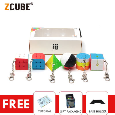 ZCuube Magic Cube Pack 6PCSSet Gift Bundle 2x2x2 3x3x3 ball Cylinder Keychain Neo Cube Puzzle Educational toys for Children