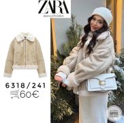 Áo khoác da lộn lót lông màu sáng Zara Auth New Tag có sẵn 6318 241 6318241