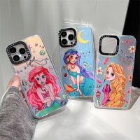 TiFY Disney Mermaid Princess Laser Case สำหรับ iPhone 13 Pro MAX 12 11 Pro MAX XR X XS MAX TPU กันกระแทกฝาครอบโทรศัพท์กลับ INS สไตล์ปลอก