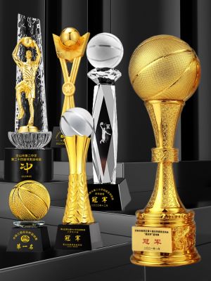 2023 Original Genuine Basketball Crystal Trophies Customized Creative School Competition Prizes Sports Meeting Gold Silver and Bronze Medals Listing Lettering