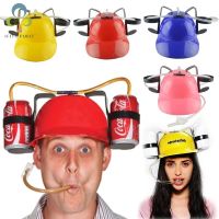 Lazy Creative Drink Cola Beer Hat Helmet With Straw Birthday Party Outdoor Game Activities Supplies Color Personality XPY
