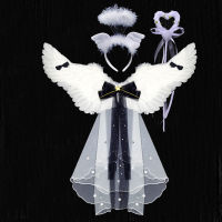 Angel Wings และ Halo Wand Stick Veil สำหรับเด็กผู้ใหญ่เครื่องแต่งกาย New Year Eve ชุดแฟนซีตกแต่งคริสต์มาส