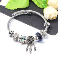 [มีในสต็อก] Dream Catcher Kids DIY Jewellery Bracelet Stainless Collapsible Bracelet Glass Crystal Bracelet