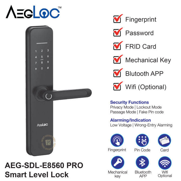 AEGLOC AEGSDLE8560 PRO Smart Level Lock / Digital Door Lock Lazada