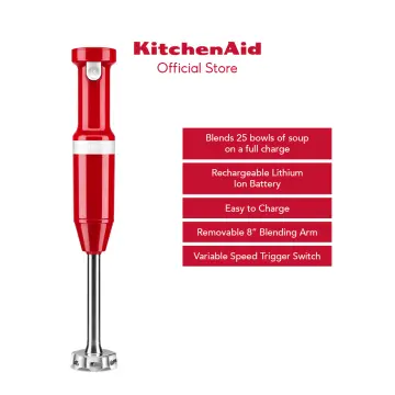 KitchenAid Cordless Variable Speed Hand Blender in Passion Red