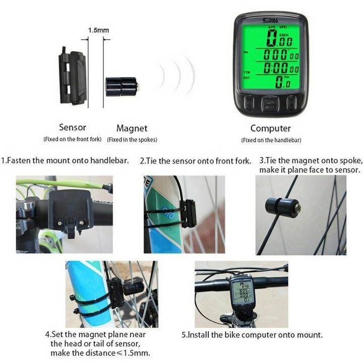 เครื่องวัดระยะทางจักรยานจักรยานดิจิตอลจอ-lcd-กันน้ำสำหรับจักรยานคอมพิวเตอร์จับเวลาวัดระยะทางวัดระยะทางจักรยาน