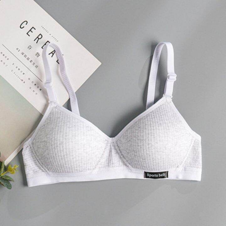 female-no-steel-ring-gather-bra-women-breathable-cotton-bras-underwear-pure-color-casual-students-developmental-push-up-bralette