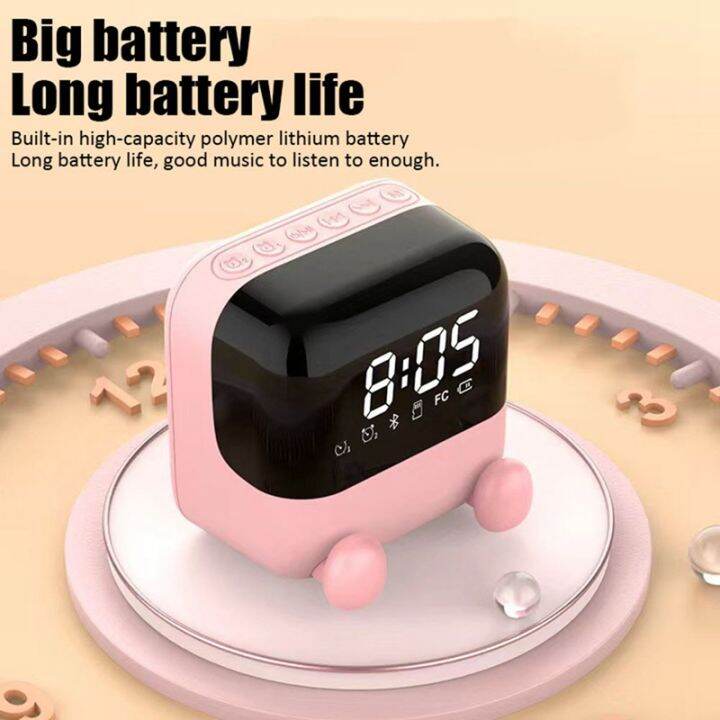 wireless-fm-radio-portable-bluetooth-speaker-desktop-alarm-clock-with-led-screen-support-handsfree-tf-card-play