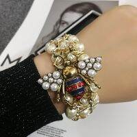 Luxury Handmade Elastic Pearl Bee สร้อยข้อมือกำไลข้อมือเครื่องประดับสำหรับของขวัญ Party Party-fbgxbgdbnxxfn