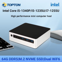 คอมพิวเตอร์ขนาดเล็กพกพา V300จาก Topton I5 1340P 1255U 2xDDR5 4800 NVMe SSD Windows 11 Pro NUC คอมพิวเตอร์ขนาดเล็กคอมพิวเตอร์พกพา3X4K HTPC WiFi6