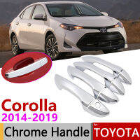 for Toyota Corolla E170 2014~2019 Chrome Exterior Door Handle Cover Car Accessories Stickers Trim Set 2015 2016 2017 2018