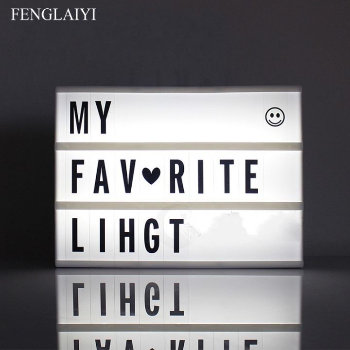 Cinema lightbox A6 size LED combination night light box lamp DIY letters  cards