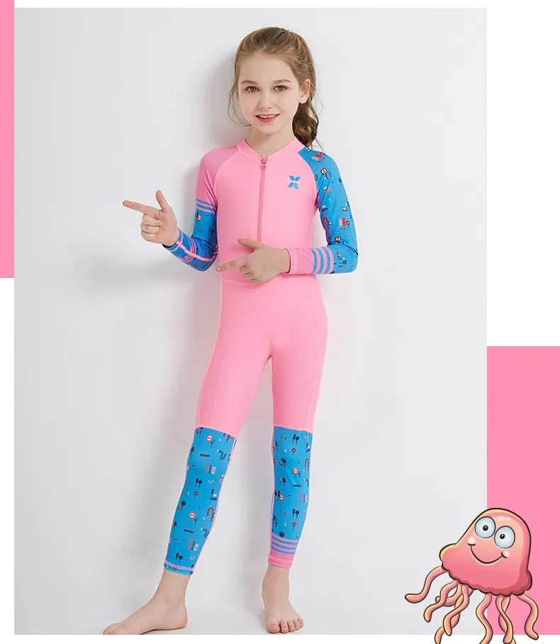 Neoprene Children Diving Suit Swimwear Girls Long Sleeve Surfing