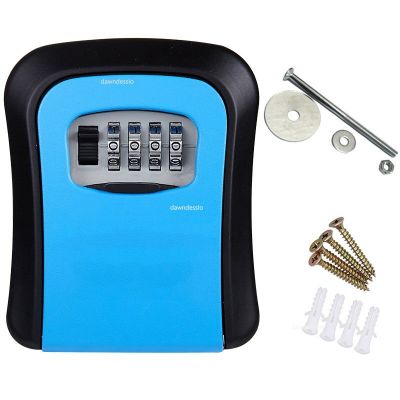 ”【；【-= Wall Mount Key Storage Secret Box Organizer 4 Digit Combination Password Security Code Lock No Key Home Key Safe Box