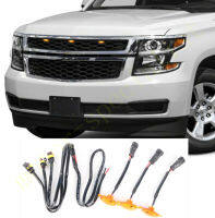 3PCS Fit For Chevrolet Tahoe 2015-2020 LED Car Front bumper Grille LED Yellow Light Raptor Style Light Kit Decor W Wire Speed