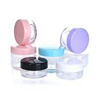 5pcs 10g/15g/20g Empty Plastic Cosmetic Box Makeup Nail Art Bead Storage Container Portable Cosmetic Cream Jar Pot Round Bottle Travel Size Bottles Co