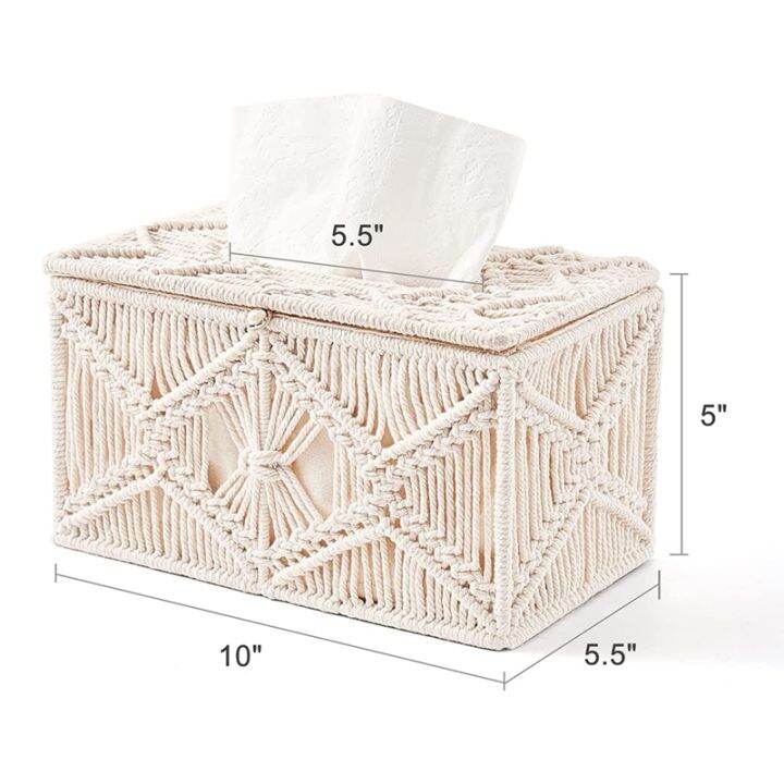 tissue-box-cover-boho-decor-rectangular-paper-tissue-holder-with-bead-buckle-macrame-napkin-tissues-organizer-home-decor