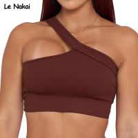 Ribbed Sports Bra for Women Padded Yoga Bra Fitness Gym Crop Top Seamlss Yoga Top Workout Bras Summer Sportwear Women Ativewear