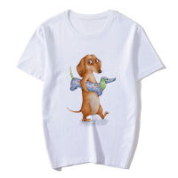 Dachshund เสื้อยืดตลกสำหรับผู้หญิง,เสื้อยืดแฟชั่นใหม่สำหรับฤดูร้อนรูปสุนัขและแมวฮาราจูกุสำหรับผ้าฝ้ายเด็กผู้หญิง