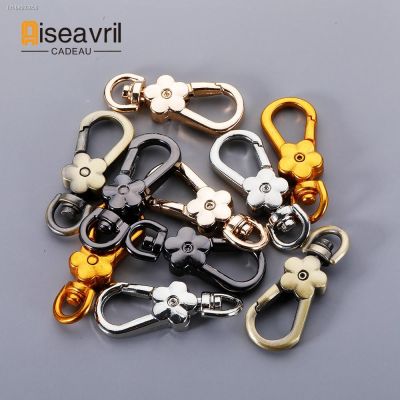 ❐☋ 5pcs Handbags Clasps Handle Flower Lobster Metal Clasps Swivel Trigger Clips Snap Hooks Bag Key Rings Keychains Bag Accessories