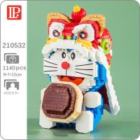 LP 210532 Anime Doraemon Cat Robot Lion Dance Dorayaki Food Animal Mini Diamond Blocks Bricks Building Toy for Children no Box