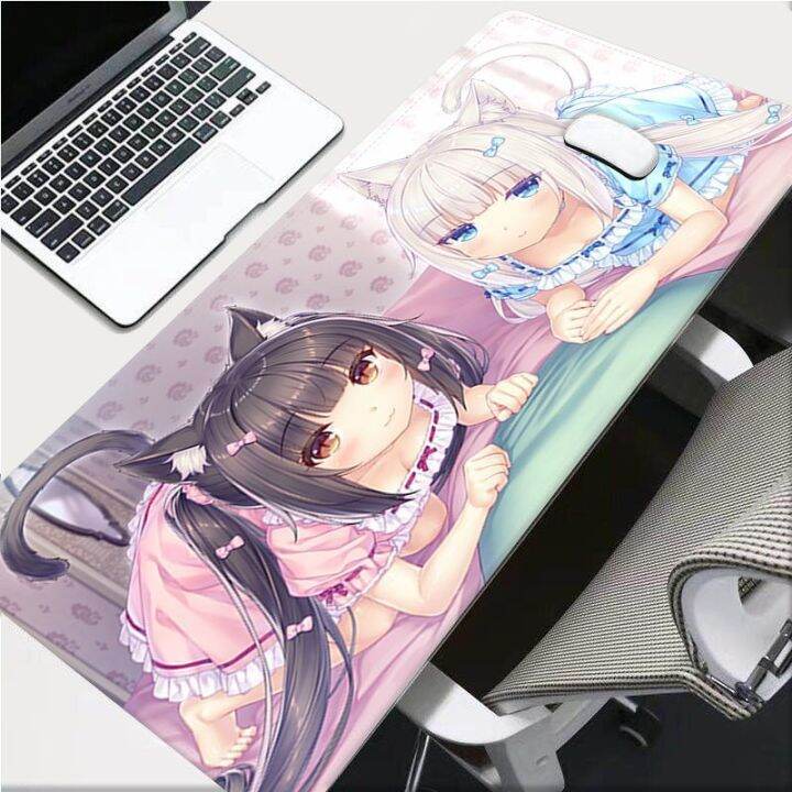 chocola-nekopara-สาวอะนิเมะญี่ปุ่น-lockedge-พีซีเกมมิ่งเมาส์-pad-โต๊ะเกม-pad-keyboard-pad-mouse-pad