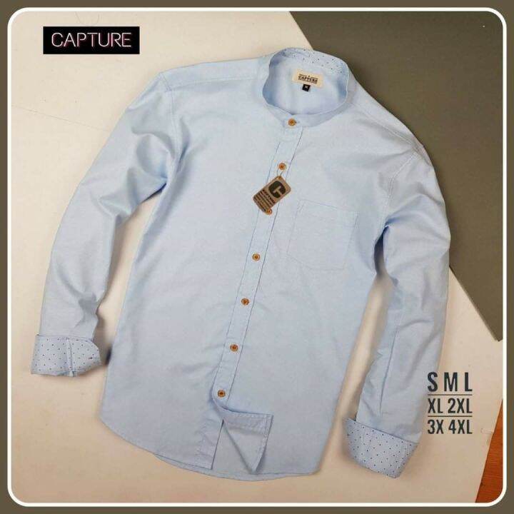 capture-shirt-เสื้อเชิ้ตผู้ชายแขนยาว-คอจีน-สีชมพู-เทาอากาศ-เหลือง-ฟ้าอ่อน-แดง-ดำ-มีถึงอก-48-นิ้ว