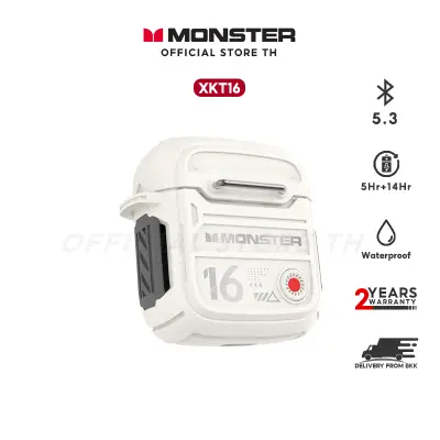 Monster XKT16 หูฟังบลูทูธไร้สาย สไตล์เมค LED Lighting เอชดีโทร โหมดเกม no delay เบสหนัก BT5.3 HIFI Stereo กันน้ำIP54 airbuds
