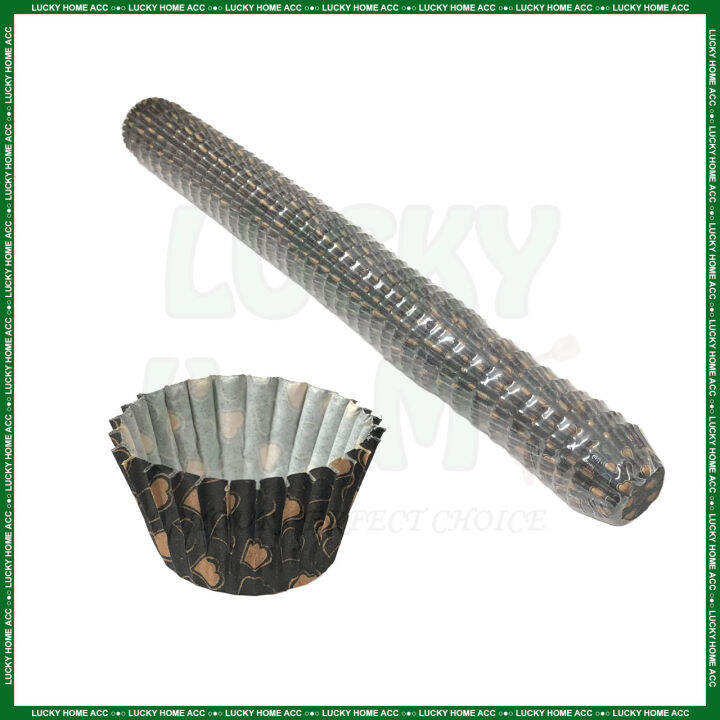 Ready Stock!!! ±1000pcs 6cm No.1 Black Cake Cup with Gold Heart Kertas