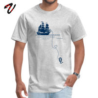 Couple Men Tshirt Sailor Long Distance Love Wholesale Sleeve Europe T Shirt 100% Cotton Mens Grey Tops T-Shirt Christmas Gift S-4XL-5XL-6XL