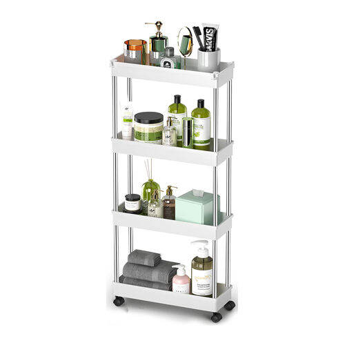HSHOP 4 Tier Waterproof Kitchen Storage Rack Trolley ZWJ-11 | Lazada PH