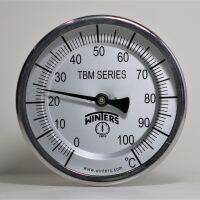 (UIM-Shop) Bi-Metal Thermometer Dial 6" , Range 0-100 C , 1/2" NPT , Model TBM60060222NB30